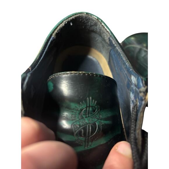 Vintage John Fluevog Creepers Platform Shoes Tie Oxfords Green Brown Size 43 main image 7